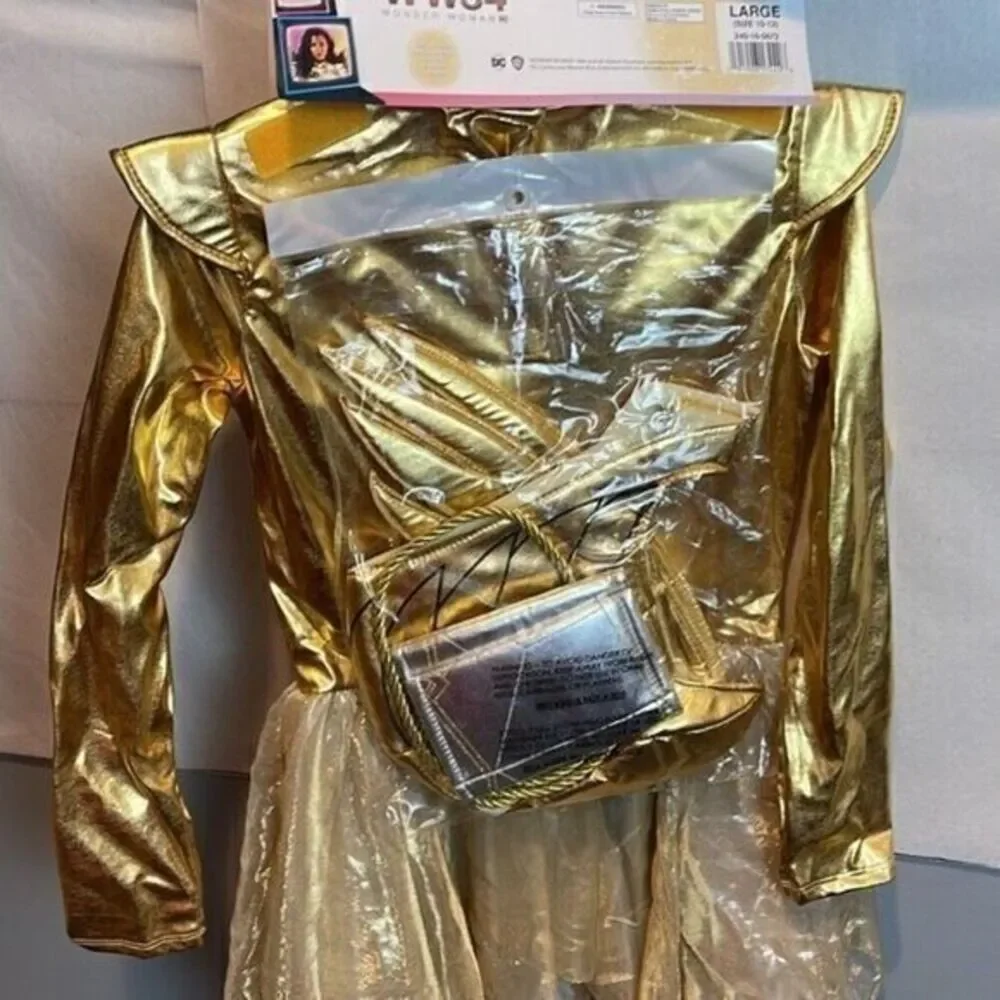 Wonder Woman‎ Golden Armor WW84 Girl's Halloween Costume Size Large 10-12